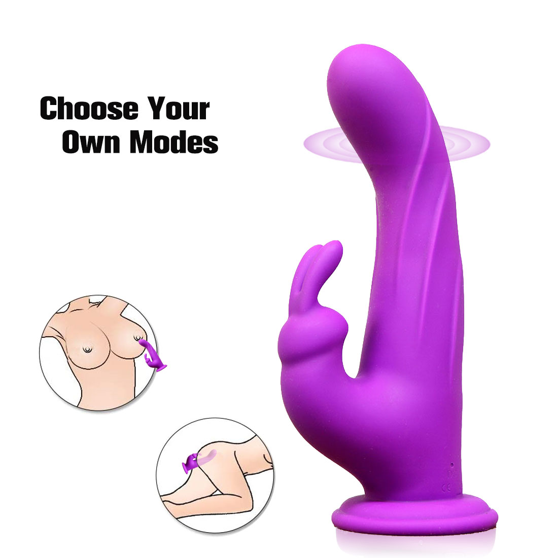 Nieuwe Rabbit Masturbatie Vibrator G-spot Stimulatie Vloeibare Siliconen Massage Dubbelkops Vibrator